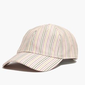 Madewell Baseball Cap in Pink Multistripe